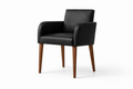 Fauteuil Como – Hêtre teinté noyer & similicuir personnalisable