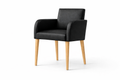 Fauteuil Como – Hêtre naturel & similicuir personnalisable
