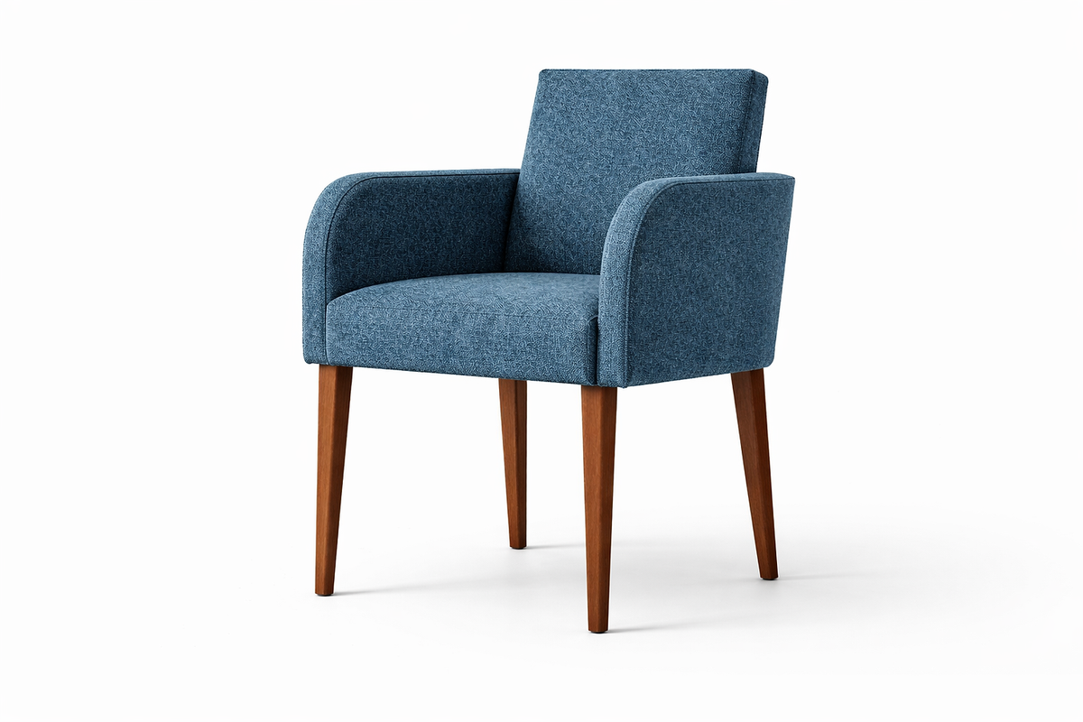 Fauteuil Como – Hêtre teinté noyer & tissu personnalisable