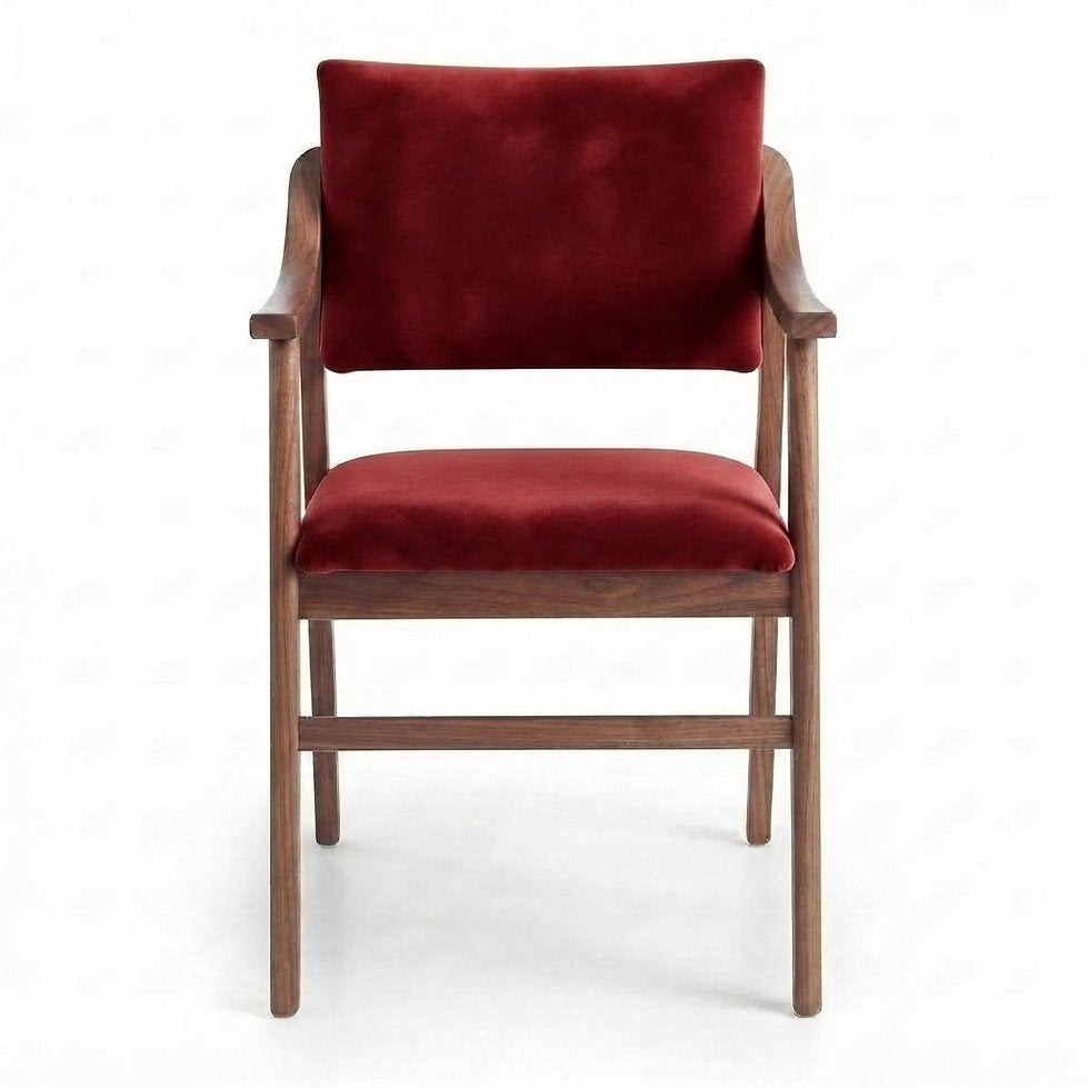 Fauteuil Firenze – Hêtre finition noyer & velours Casino personnalisable