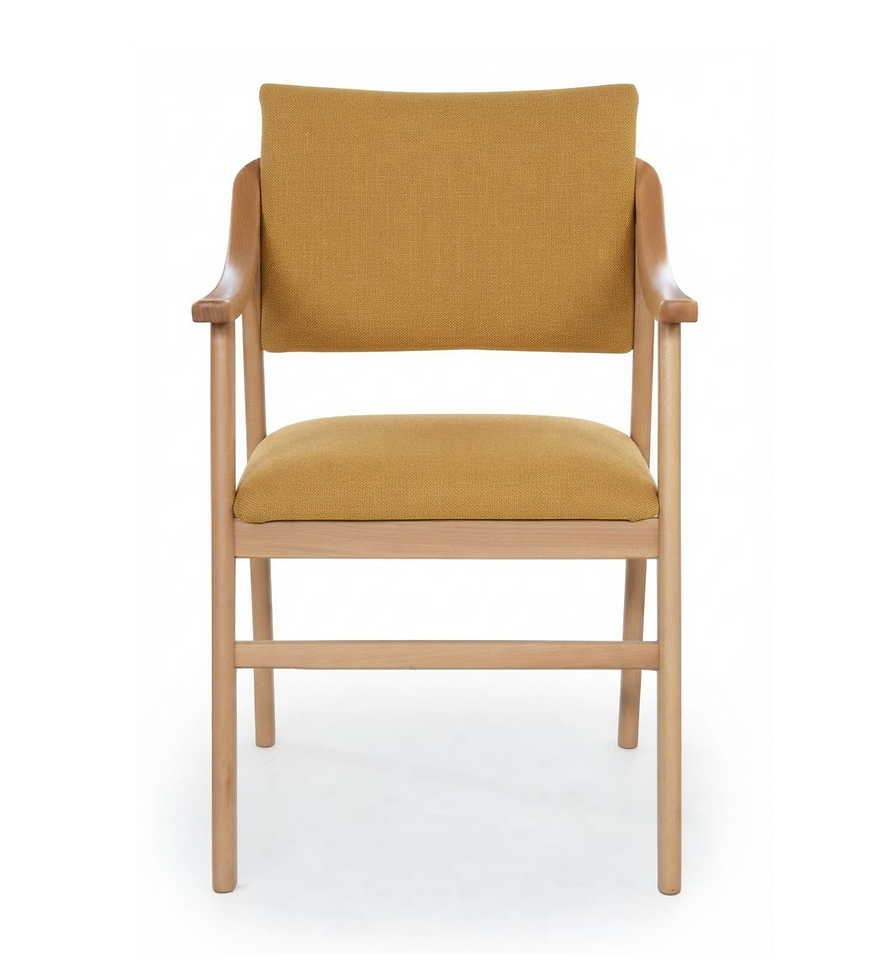 Fauteuil Firenze – Hêtre naturel & tissu Gava personnalisable