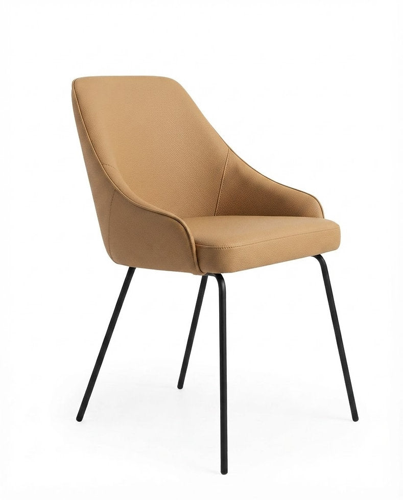 Fauteuil Modena – Acier noir & similicuir Arizona personnalisable