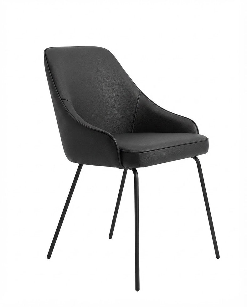 Fauteuil Modena – Acier noir & similicuir Arizona personnalisable