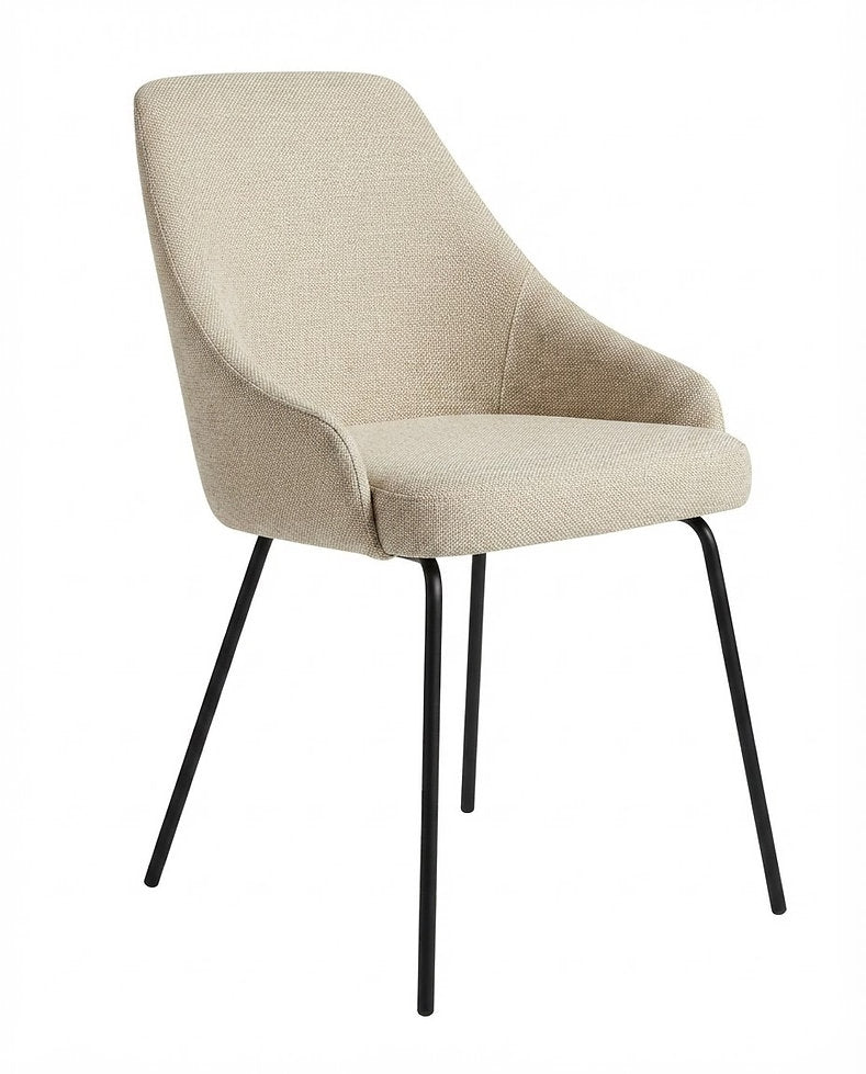 Fauteuil Modena – Piètement acier noir & tissu personnalisable