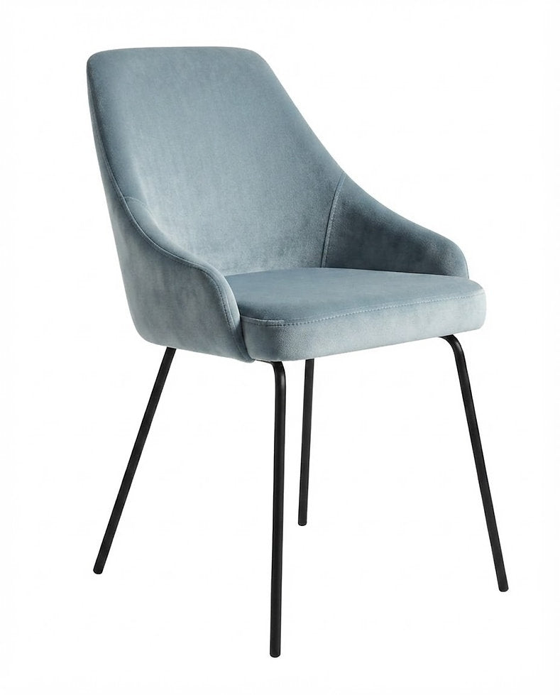 Fauteuil Modena – Velours Casino & piètement acier noir personnalisable