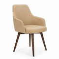 Fauteuil Roma – Hêtre teinté noyer & similicuir Arizona personnalisable