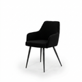 Fauteuil Roma – Acier noir & velours Casino personnalisable