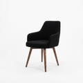 Fauteuil Roma – Hêtre teinté noir & velours Casino personnalisable