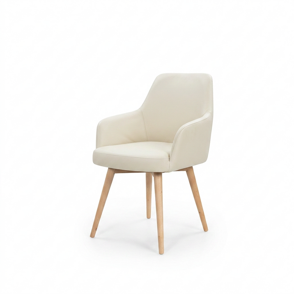 Fauteuil Roma – Hêtre naturel & similicuir Arizona personnalisable