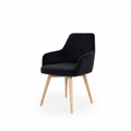 Fauteuil Roma – Hêtre naturel & velours Casino personnalisable