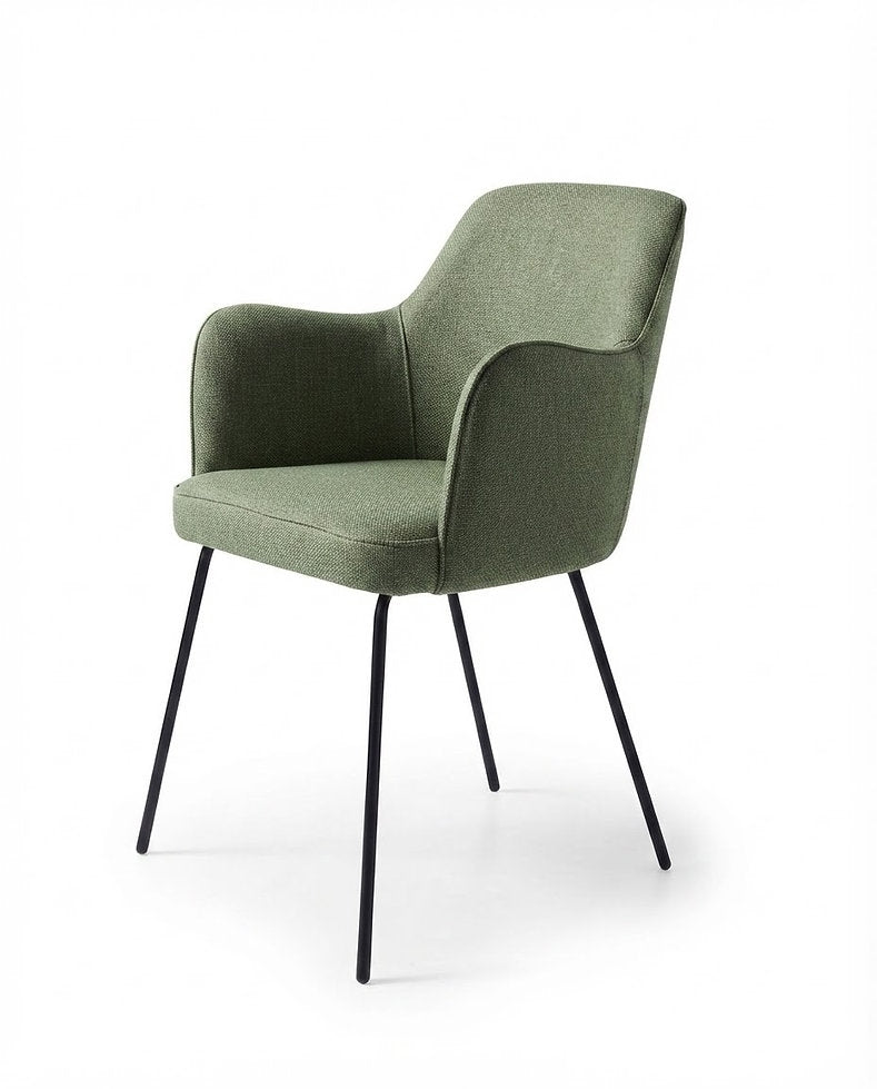Fauteuil Torino – Piètement acier noir & revêtement personnalisable