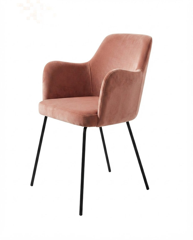 Fauteuil Torino – Piètement acier noir & velours Casino personnalisable