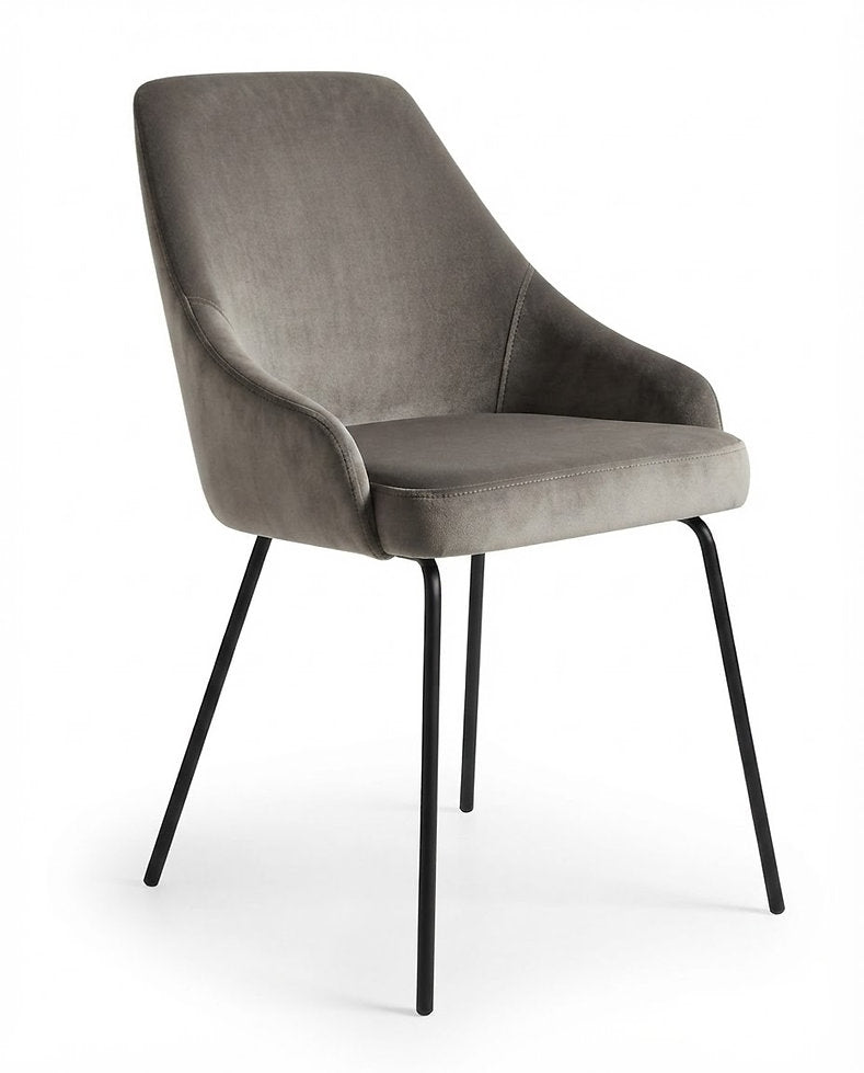 Fauteuil Modena – Velours Casino & piètement acier noir personnalisable