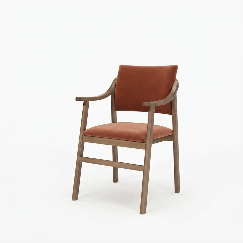 Fauteuil Firenze – Frêne teinté & velours Casino personnalisable