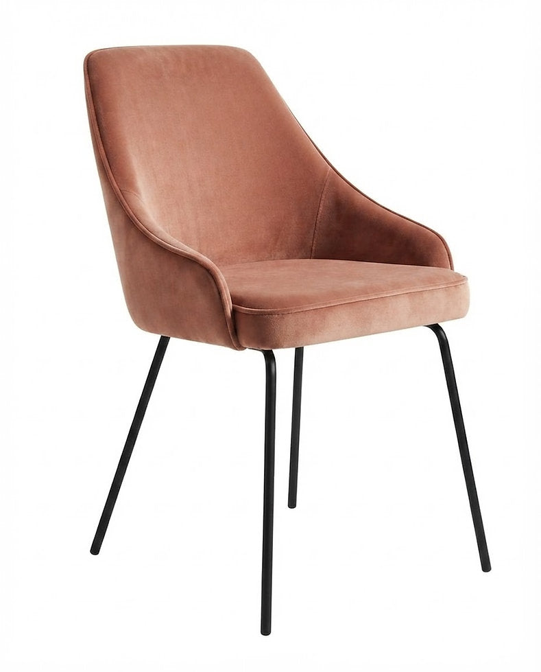 Fauteuil Modena – Velours Casino & piètement acier noir personnalisable