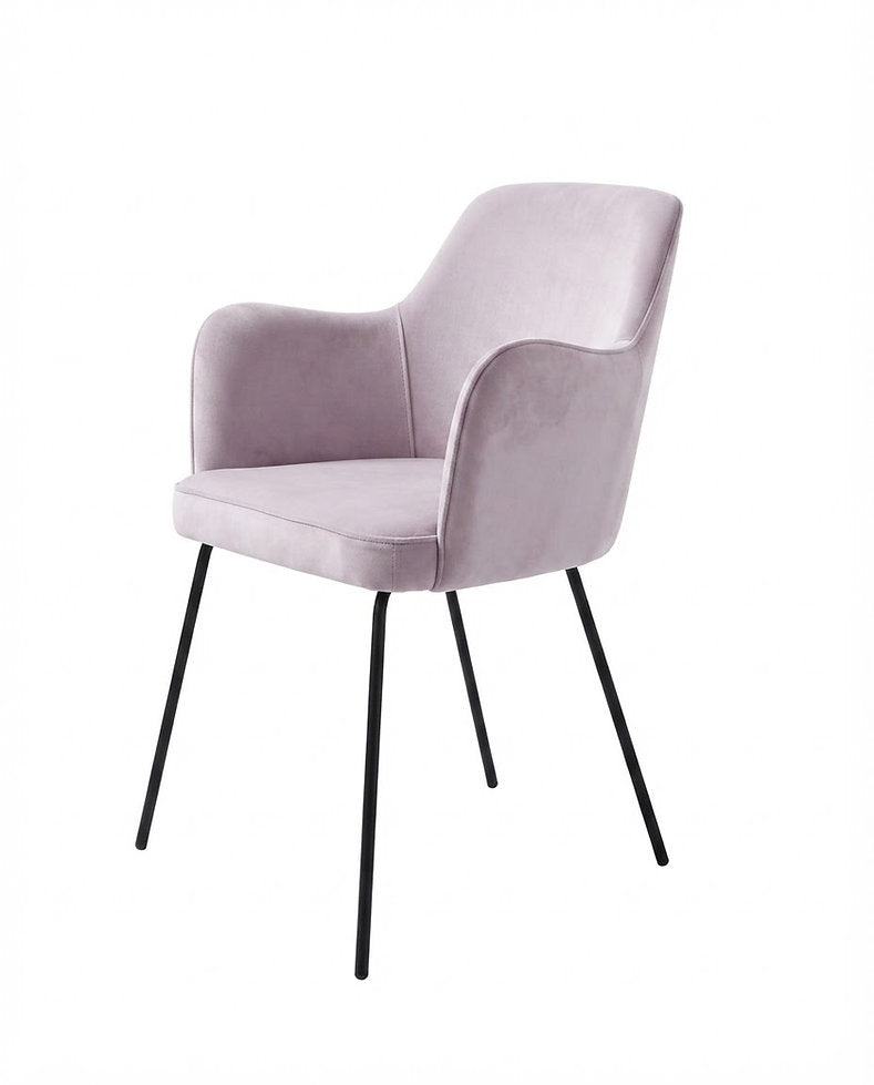 Fauteuil Torino – Piètement acier noir & velours Casino personnalisable