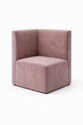 Banquette d’angle Sorrento – Lisse & velours Casino Rose