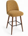 Tabouret de bar Pienza en tissu Gava 53 Moutarde – Pieds teintés noyer