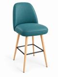 Tabouret de bar Pienza en similicuir Arizona Sky – Pieds hêtre naturel