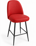 Tabouret de bar Pienza en similicuir Arizona Rouge – Pieds métalliques noirs