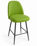 Tabouret de bar Pienza en similicuir Arizona Vert Vif – Pieds métalliques noirs