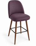 Tabouret de bar Pienza en similicuir Arizona Violet – Pieds teintés noyer