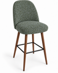 Tabouret de bar Pienza en tissu Gava 35 – Pieds teintés noyer