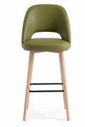 Tabouret de bar Ravello en similicuir Arizona Avocat – Pieds en bois