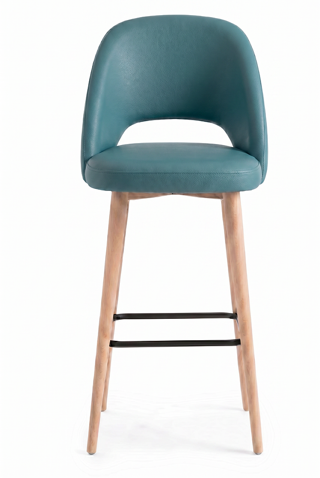 Tabouret de bar Ravello en similicuir Arizona Sky – Pieds en bois