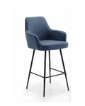 Tabouret de bar Vigevano en similicuir Arizona Porcelaine – Pieds acier noir