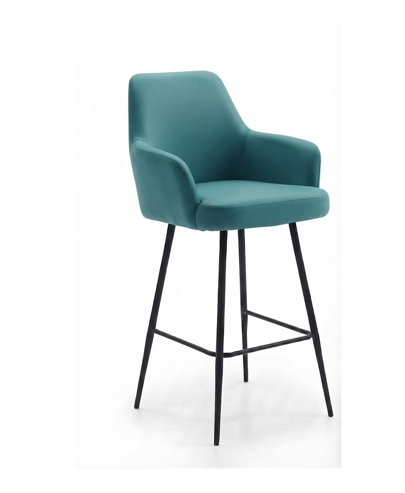 Tabouret de bar Vigevano en similicuir Arizona Sky – Pieds acier noir