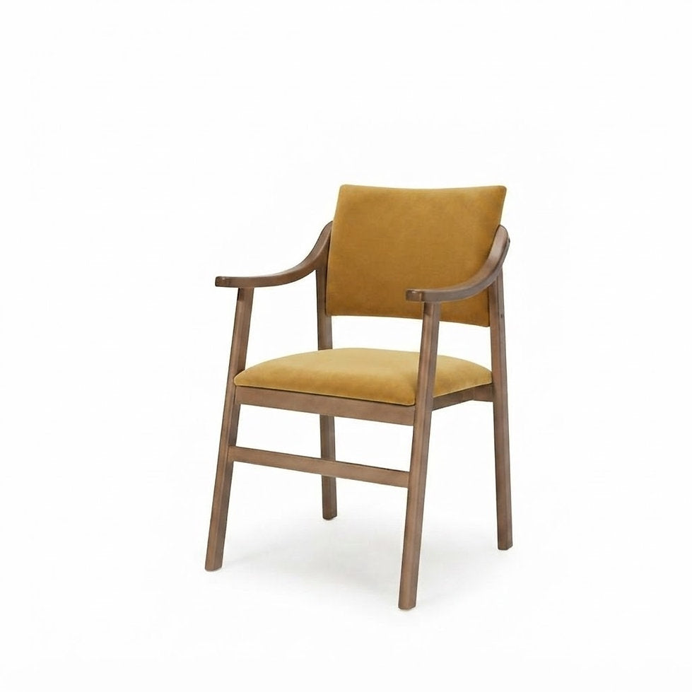 Fauteuil Firenze – Frêne teinté & velours Casino personnalisable